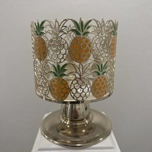 Bath & Body Works Silver & Yellow Pineapple Candle Holder